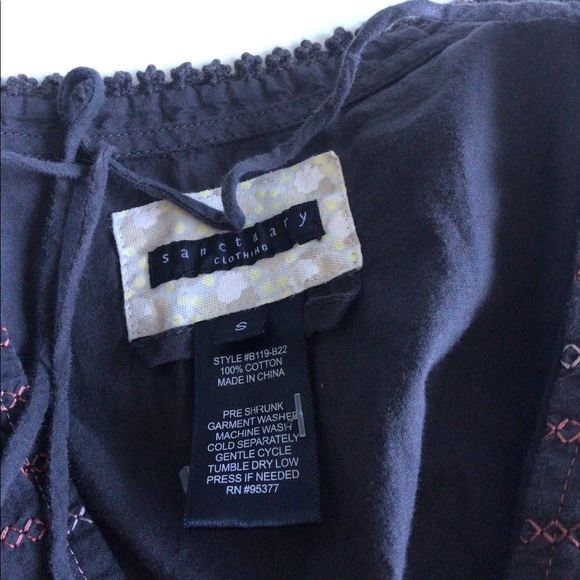 Sanctuary Cotton Tie-Front Boho Blouse S - Picture 4 of 5